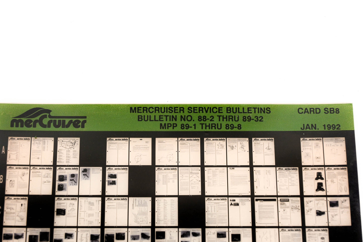Mercruiser XM008-62 Bulletins No.88-2 Thru 89-32 MPP 89-1 Thru 89-8 Card SB8 Microfiche