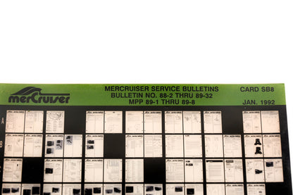 Mercruiser XM008-62 Bulletins No.88-2 Thru 89-32 MPP 89-1 Thru 89-8 Card SB8 Microfiche