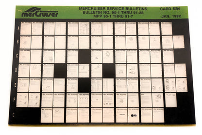 Mercruiser XM008-63 Bulletins No.90-1 Thru 91-28 MPP 90-1 Thru 91-7 Card SB9 Microfiche