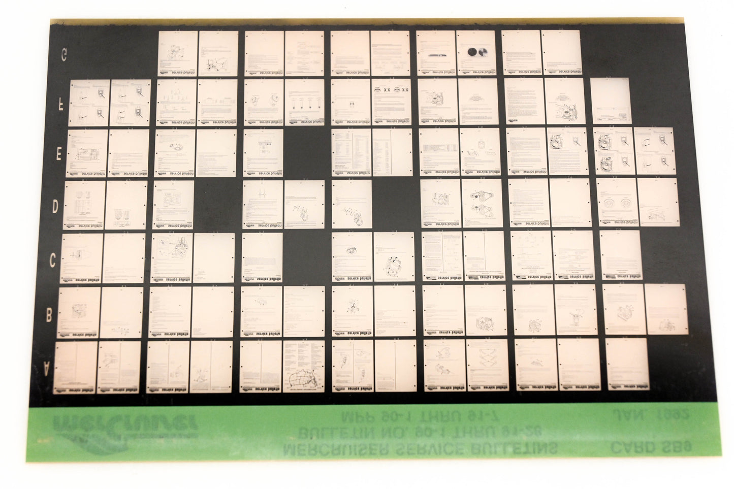 Mercruiser XM008-63 Bulletins No.90-1 Thru 91-28 MPP 90-1 Thru 91-7 Card SB9 Microfiche