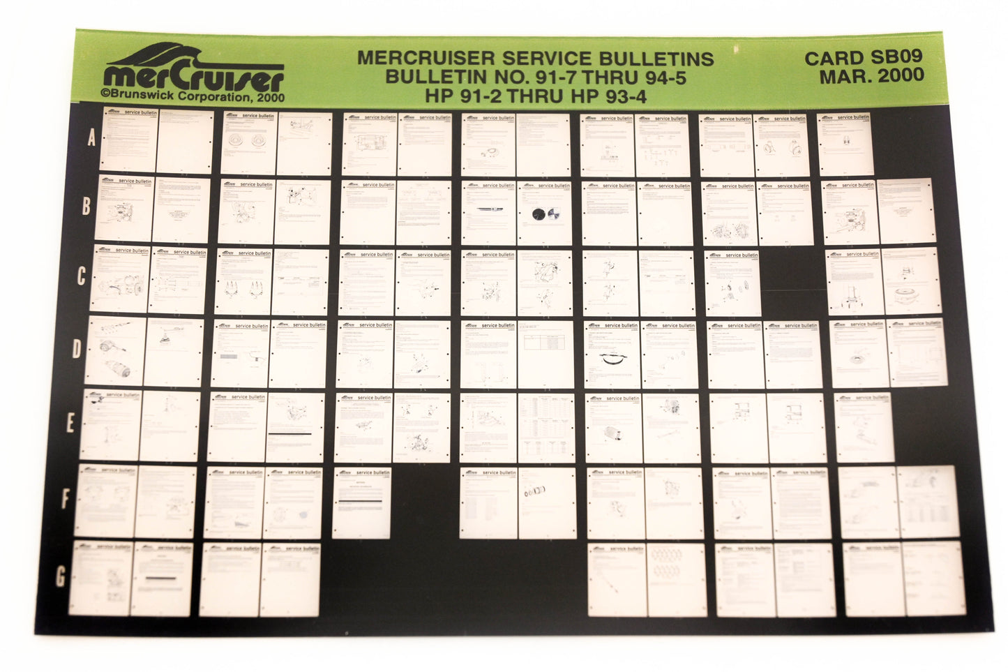 Mercruiser XM008-64 Bulletins No.91-7 Thru 94-5 HP 91-2 Thru HP 93-4 Card SB09 Microfiche