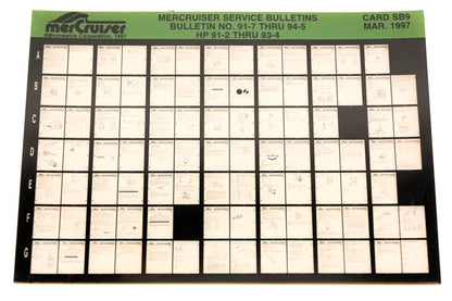 Mercruiser XM008-65 Bulletins No.91-7 Thru 94-5 HP 91-2 Thru HP 93-4 Card SB9 Microfiche
