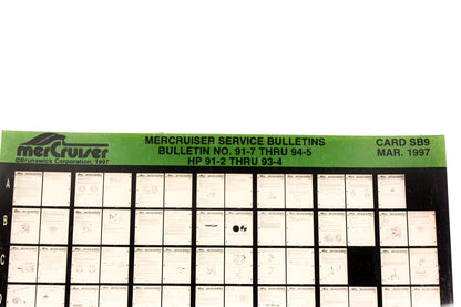 Mercruiser XM008-65 Bulletins No.91-7 Thru 94-5 HP 91-2 Thru HP 93-4 Card SB9 Microfiche
