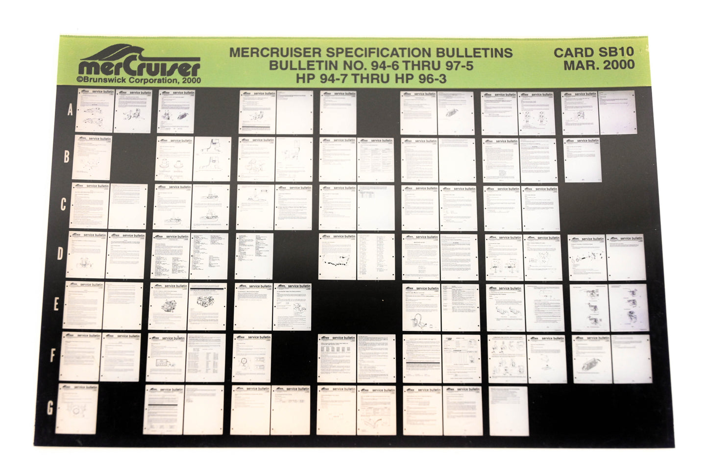 Mercruiser XM008-66 Bulletins No.94-6 Thru 97-5 HP 94-7 Thru HP 96-3 Card SB10 Microfiche