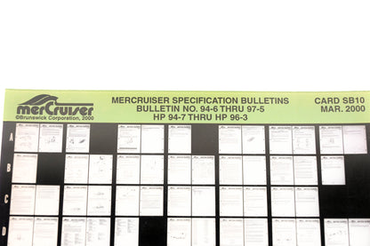 Mercruiser XM008-66 Bulletins No.94-6 Thru 97-5 HP 94-7 Thru HP 96-3 Card SB10 Microfiche