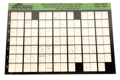 Mercruiser XM008-67 Bulletins No. 94-6 Thru 96-16 HP 94-7 Thru 95-10 Card SB10 Microfiche