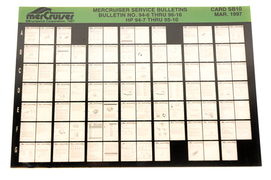 Mercruiser XM008-67 Bulletins No. 94-6 Thru 96-16 HP 94-7 Thru 95-10 Card SB10 Microfiche