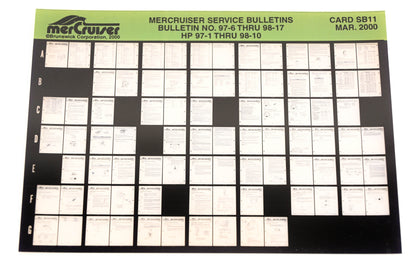 Mercruiser XM008-68 Bulletins No.97-6 Thru 98-17 HP 97-1 Thru 98-10 Card SB11 Microfiche