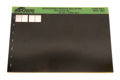 Mercruiser XM008-69 Bulletins No.96-1 Thru 96-3 Card SB11 Card SB11 Microfiche