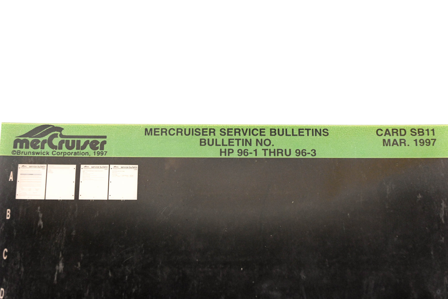 Mercruiser XM008-69 Bulletins No.96-1 Thru 96-3 Card SB11 Card SB11 Microfiche