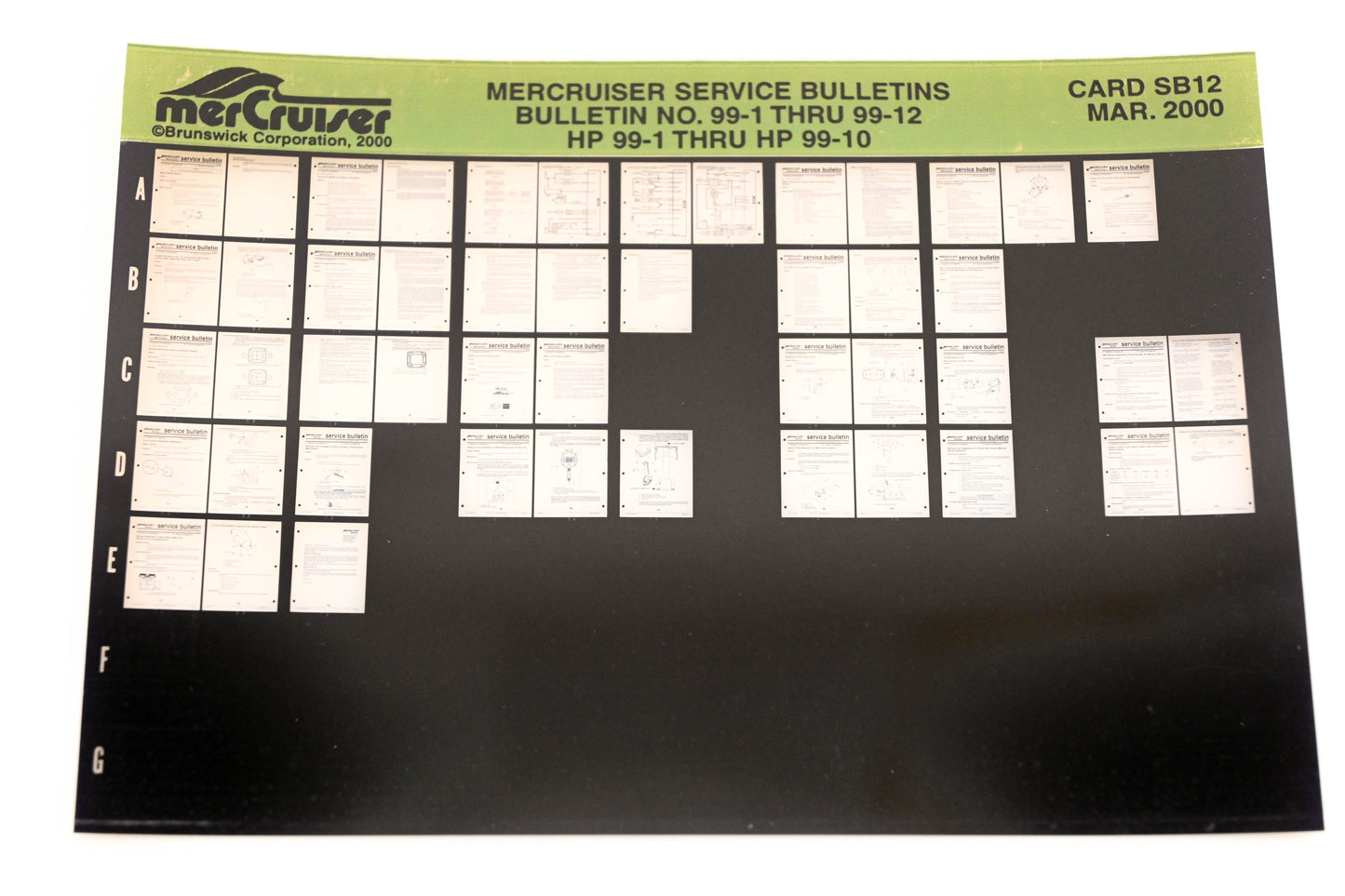 Mercruiser XM008-70 Bulletins No.99-1 Thru 99-12 HP 99-1 Thru HP 99-10 Card SB12 Microfiche