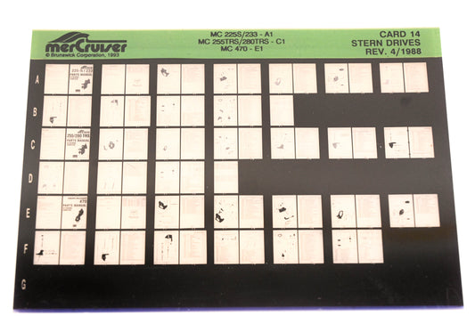 Mercruiser XM008-71 Stern Drives MC 225S/233-A1, 255TRS/280TRS-C1, 470-E1 Card 14 Microfiche