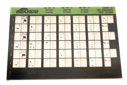 Mercruiser XM011-22 MC Engines 120-A1, 140-C1, 165-E1 Card 15 Microfiche