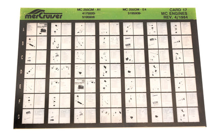 Mercruiser XM011-24 MC Engines 255GM-A1, 225GM-E4, Card 17 Microfiche