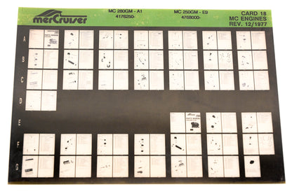 Mercruiser XM011-25 MC Engines 280GM-A1, 250GM-E9, 4176250-, 4768000 Card 18 Microfiche