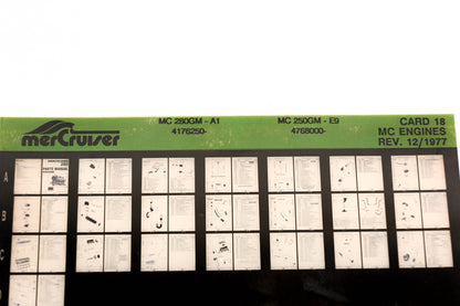 Mercruiser XM011-25 MC Engines 280GM-A1, 250GM-E9, 4176250-, 4768000 Card 18 Microfiche