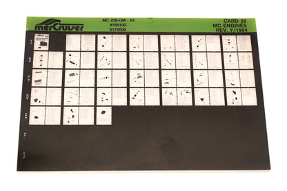 Mercruiser XM011-27 MC Engines 228-GM-A3, 4765100-5170008 Card 20 Microfiche