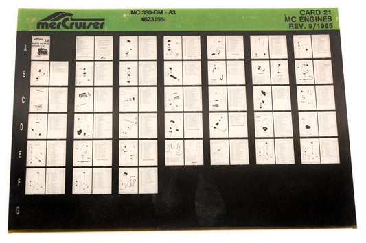 Mercruiser XM011-28 MC Engines 330-GM-A3, 4623155 Card 21 Microfiche