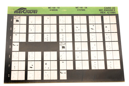 Mercruiser XM011-29 MC Engines 120-A2, 140-D8, 5192049-, 5157669- Card 22 Microfiche