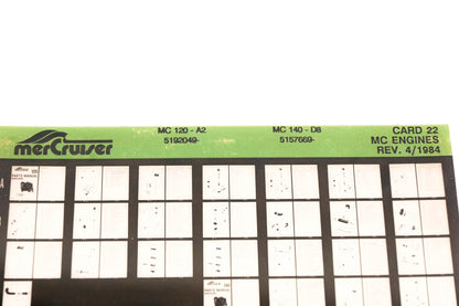 Mercruiser XM011-29 MC Engines 120-A2, 140-D8, 5192049-, 5157669- Card 22 Microfiche