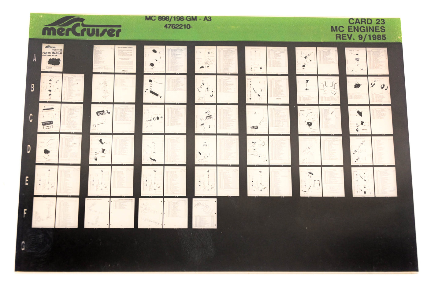 Mercruiser XM011-30 MC Engines 898/198-GM-A3, 4762210- Card 23 Microfiche