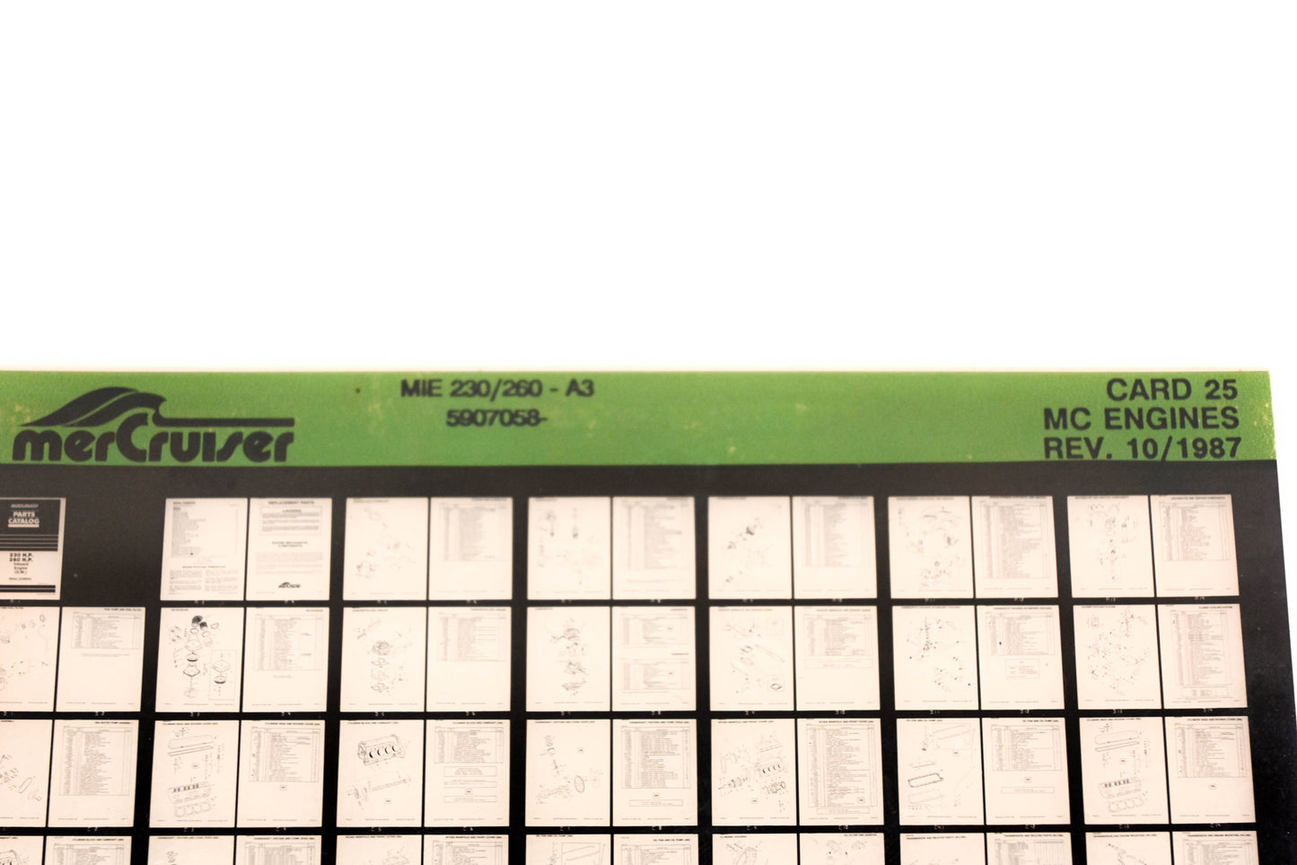 Mercruiser XM011-32 MC Engines 230/260-A3, 5907058- Card 25 Microfiche