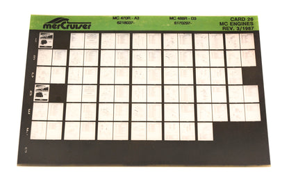 Mercruiser XM011-33 MC Engines 470R-A3, 488R-D3, 6218037-, 6170297- Card 26 Microfiche