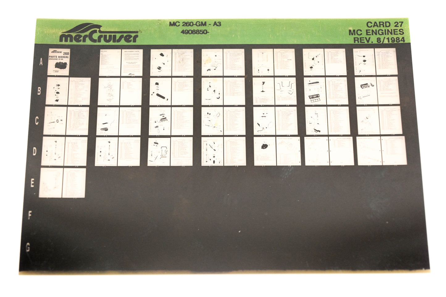 Mercruiser XM011-34 MC Engines 260-GM-A3, 4908850- Card 27 Microfiche