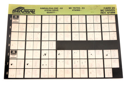 Mercruiser XM011-36 MC R/MR/Alpha One-A3, TR/TRS-E3, 6225577-, 4794900 Card 29 Microfiche