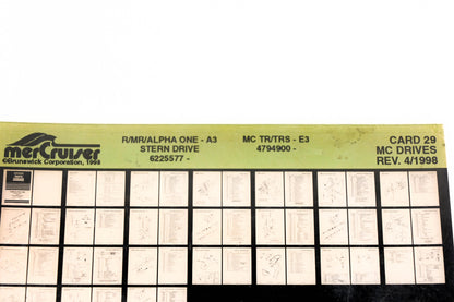 Mercruiser XM011-36 MC R/MR/Alpha One-A3, TR/TRS-E3, 6225577-, 4794900 Card 29 Microfiche