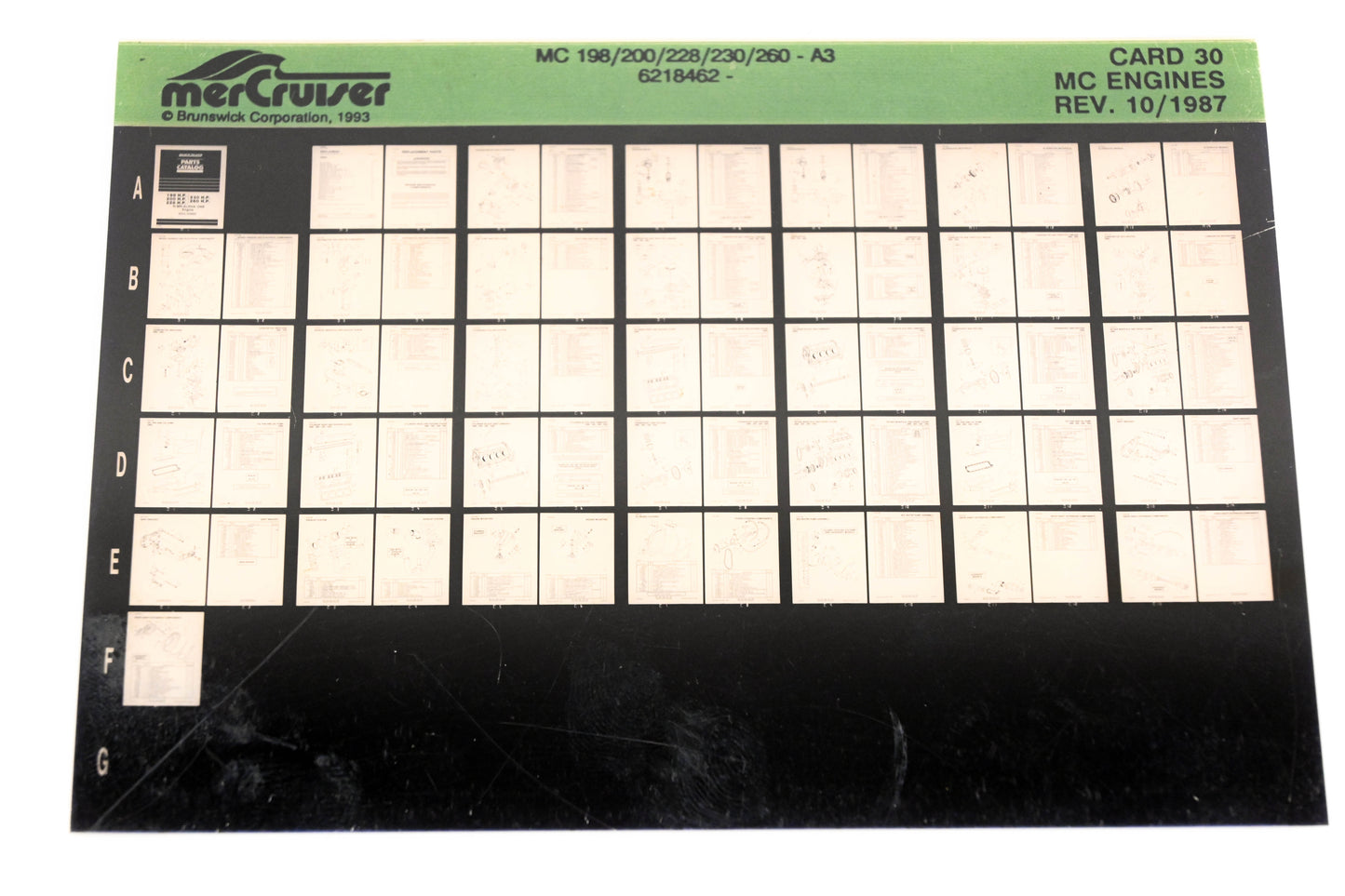 Mercruiser XM011-37 MC Engines 198/200/228/230/260-A3, 6218462- Card 30 Microfiche