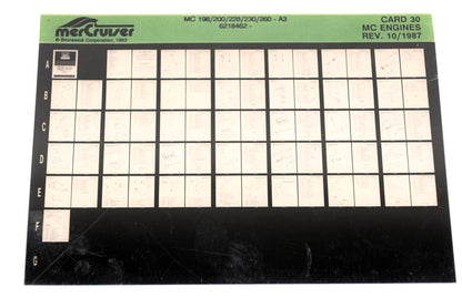 Mercruiser XM011-37 MC Engines 198/200/228/230/260-A3, 6218462- Card 30 Microfiche