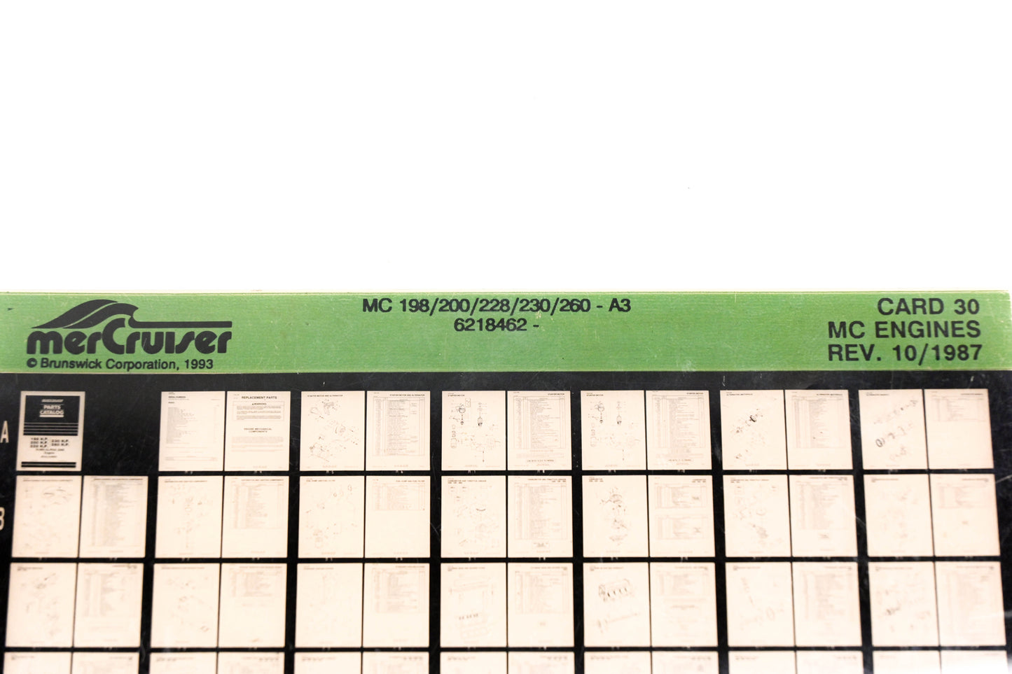Mercruiser XM011-37 MC Engines 198/200/228/230/260-A3, 6218462- Card 30 Microfiche