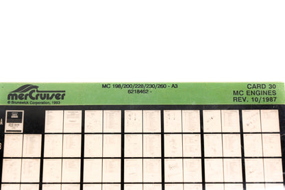 Mercruiser XM011-37 MC Engines 198/200/228/230/260-A3, 6218462- Card 30 Microfiche