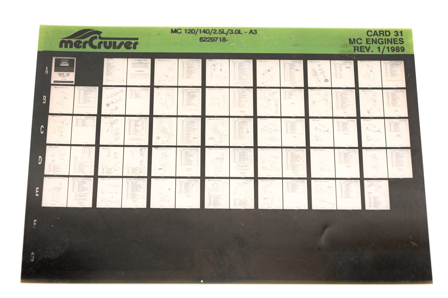 Mercruiser XM011-38 MC Engines 120/140/2.5L/3.0L-A3, 6229718- Card 31 Microfiche