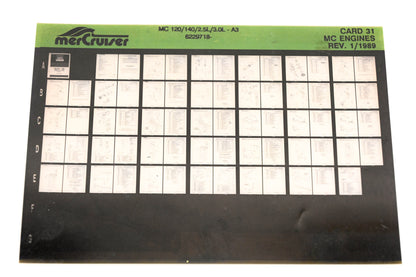 Mercruiser XM011-38 MC Engines 120/140/2.5L/3.0L-A3, 6229718- Card 31 Microfiche