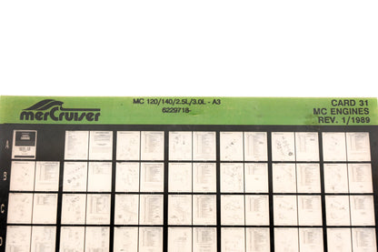 Mercruiser XM011-38 MC Engines 120/140/2.5L/3.0L-A3, 6229718- Card 31 Microfiche