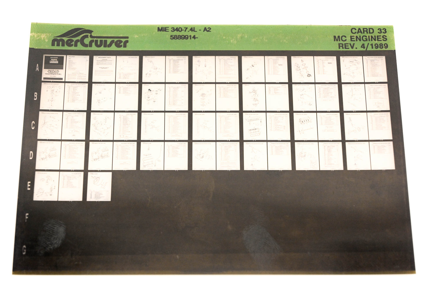 Mercruiser XM011-40 MC Engines MIE340-7.4L-A2, 5889914- Card 33 Microfiche