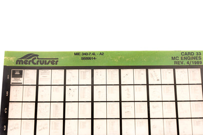 Mercruiser XM011-40 MC Engines MIE340-7.4L-A2, 5889914- Card 33 Microfiche