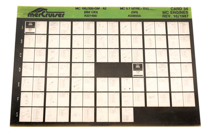 Mercruiser XM011-41 MC185/205GM-A2, 5.7L-D11, A331455,A338553 Card 34 Microfiche
