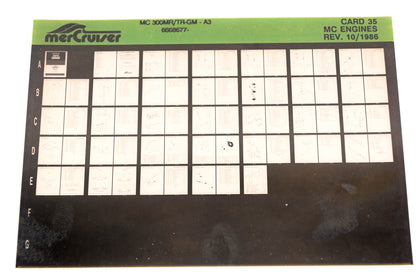 Mercruiser XM011-42 MC Engines 300MR/TR-GM-A3, 6668677 Card 35 Microfiche