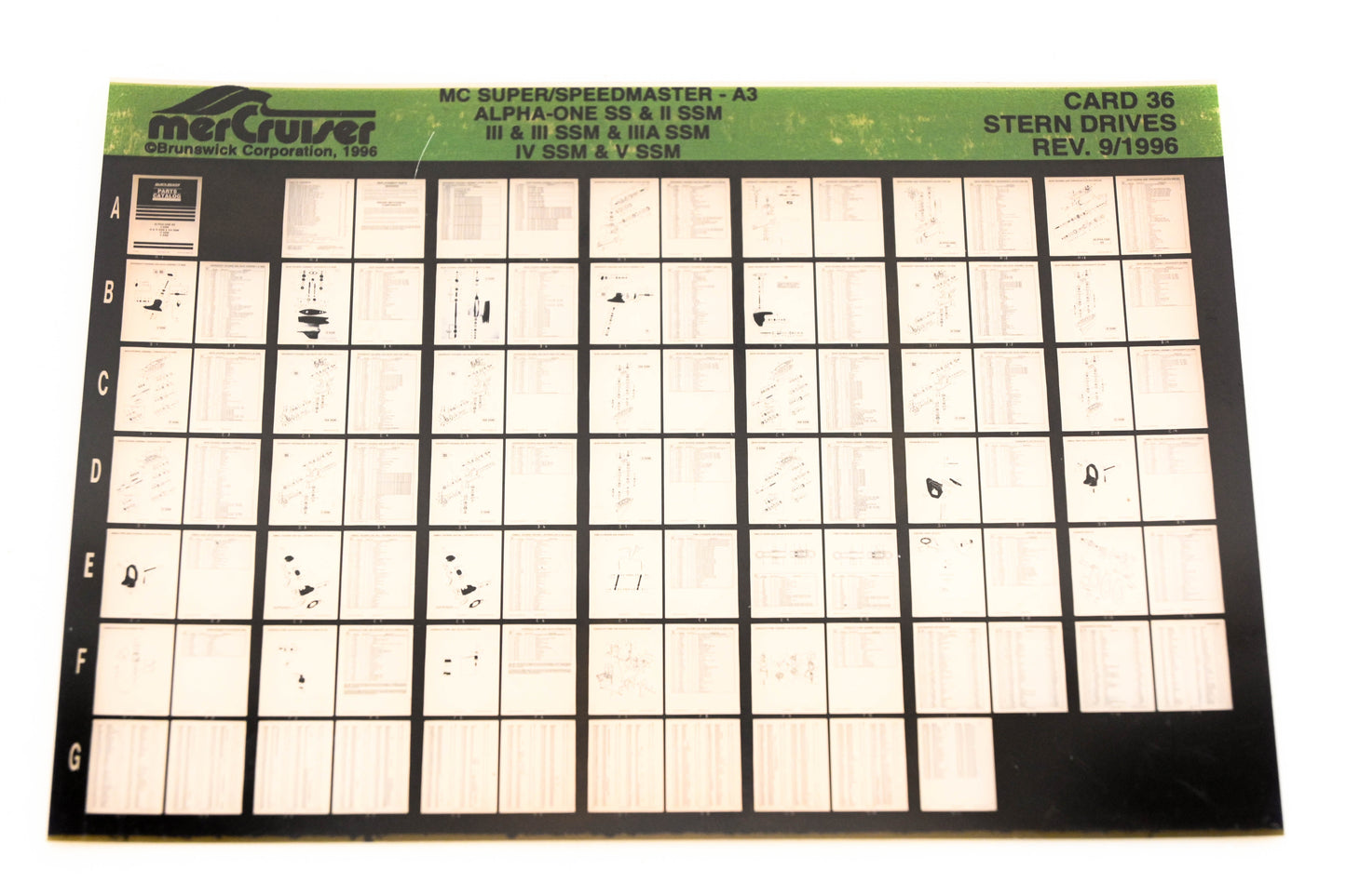 Mercruiser XM011-43 MC Super/Speedmaster-A3, Alpha-One SS-II SSM Card 36 Microfiche