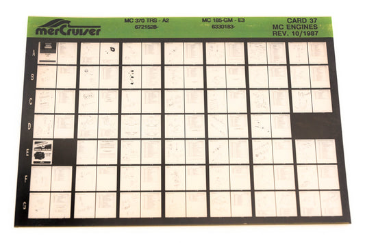 Mercruiser XM011-44 MC Engines 370TRS-A2,185-GM-E3,6721528-,6330183- Card 37 Microfiche