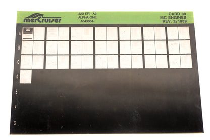 Mercruiser XM011-46 MC Engines 320 EFI-A2, Alpha One A543604 Card 39 Microfiche