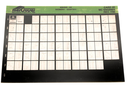 Mercruiser XM011-47 MC Engines 420/425-A2, 0A398941-0D937011 Card 40 Microfiche