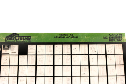 Mercruiser XM011-47 MC Engines 420/425-A2, 0A398941-0D937011 Card 40 Microfiche