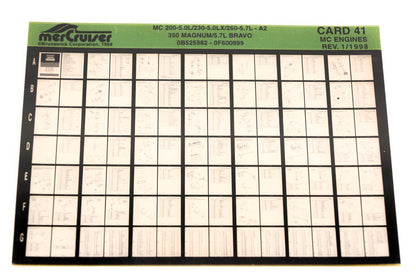 Mercruiser XM011-48 MC200-5.0L/230-5LX/260-5.7L-A2, 350 Magnum/5.7L Bravo Card 41 Microfiche