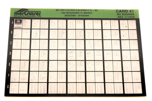 Mercruiser XM011-48 MC200-5.0L/230-5LX/260-5.7L-A2, 350 Magnum/5.7L Bravo Card 41 Microfiche