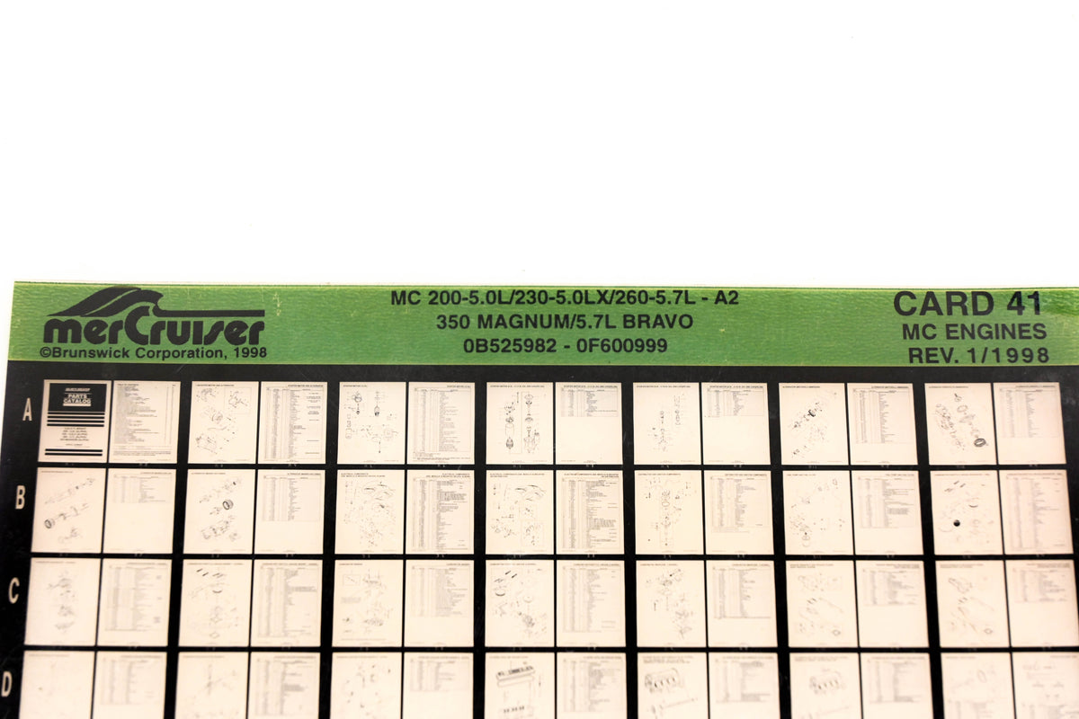 Mercruiser XM011-48 MC200-5.0L/230-5LX/260-5.7L-A2, 350 Magnum/5.7L Bravo Card 41 Microfiche