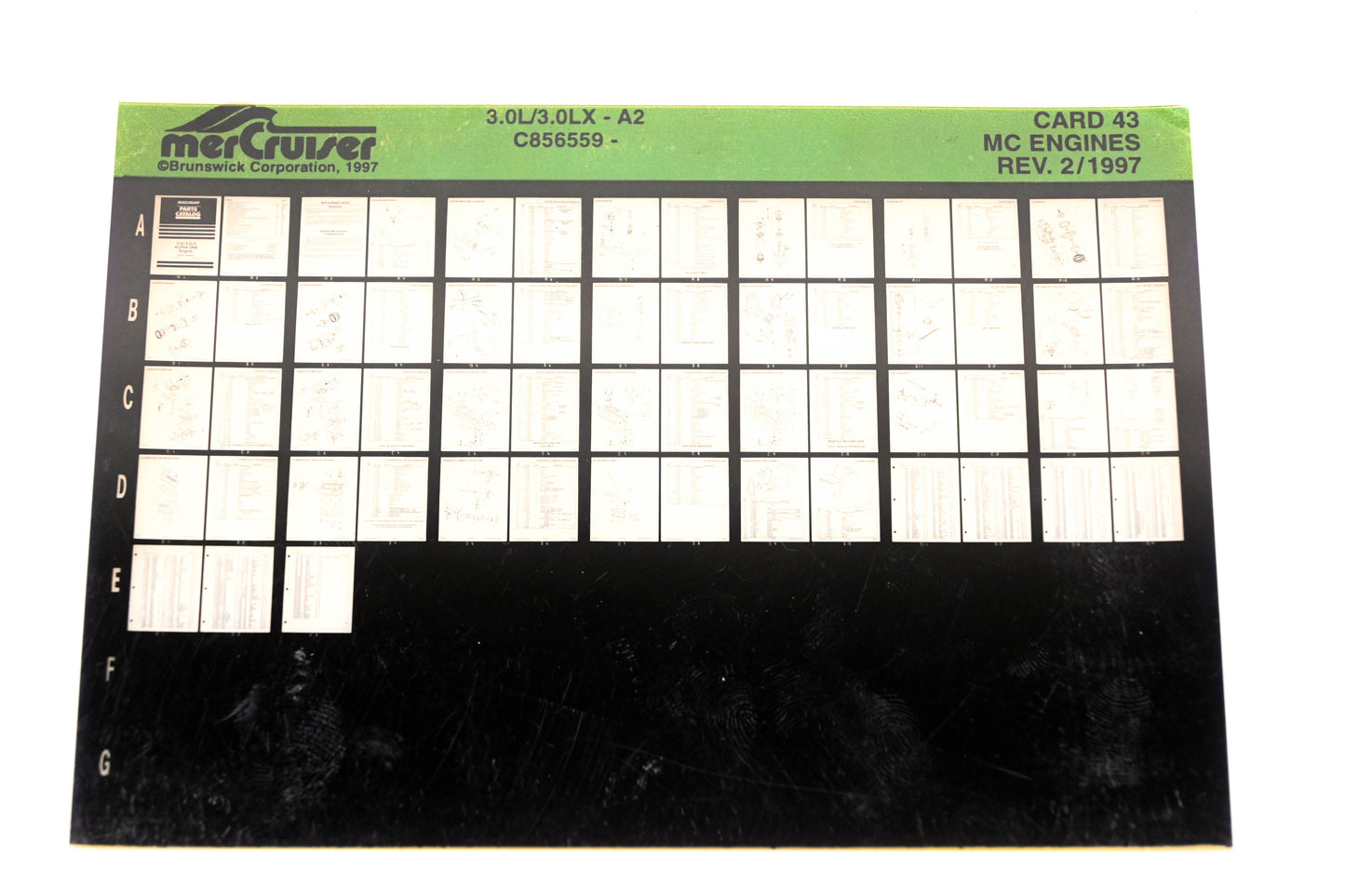 Mercruiser XM011-50 MC Engines 3.0L/3.0LX-A2 C856559- Card 43 Microfiche